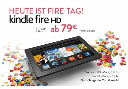 Screenshot von der Amazon Website zur ktion mit den Kindle Fire HD Tablets