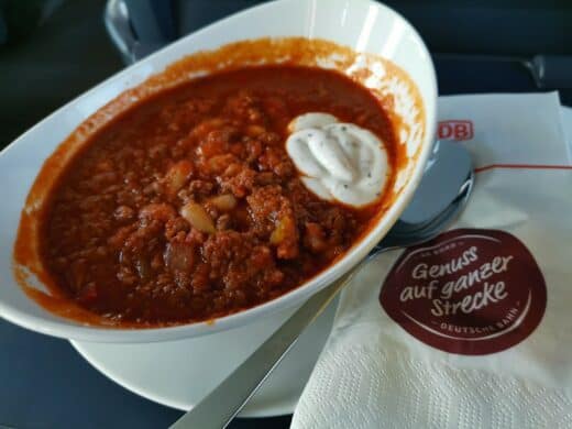 Das Chili con Carne im ICE der Deutschen Bahn