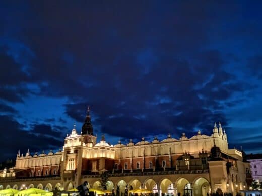 De Burg Wawel Krakau bei Nacht