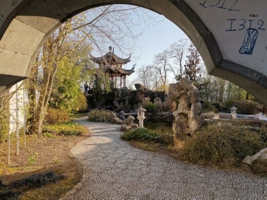 Blick in den chinesischen Garten in Stuttgart