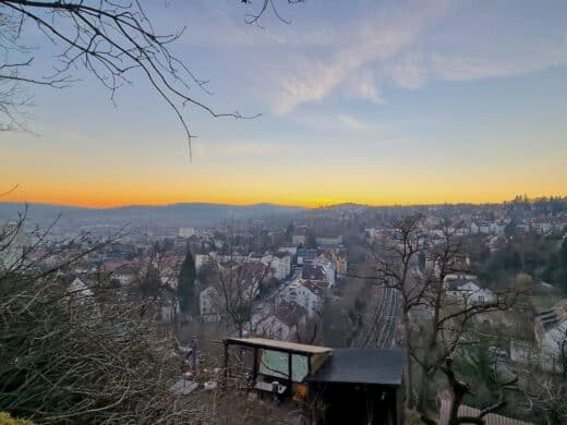Ausblick über Stuttgart beim abendlichen Spaziergang