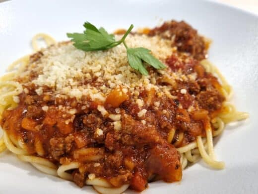 Spaghetti Bolognese im Betriebsrestaurant