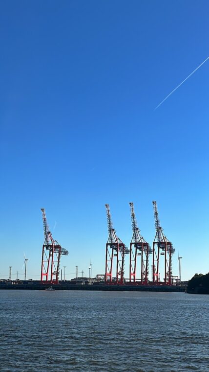 Kräne im Hafen Hamburg