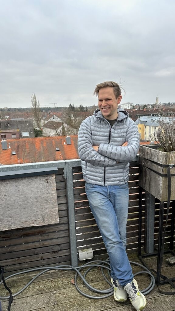 Benjamin Förtsch auf dem Dach des Hotels Luise, Erlangen