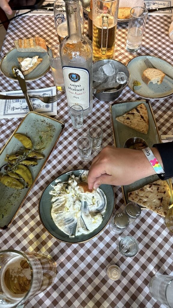 Gegrillte Peperoni, Tzatziki und Pita