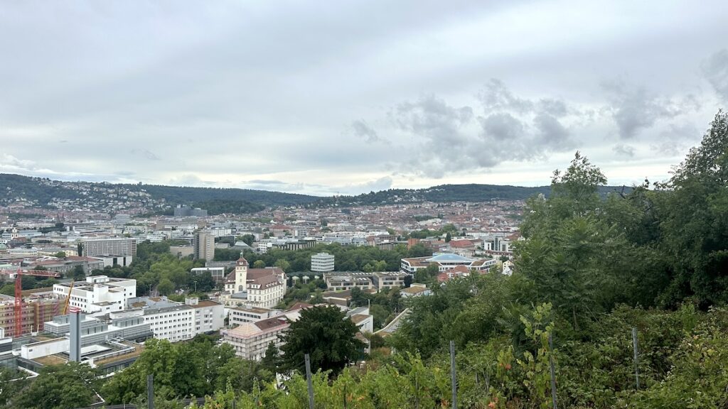 Blick über Stuttgart bei verhangenem Himmel