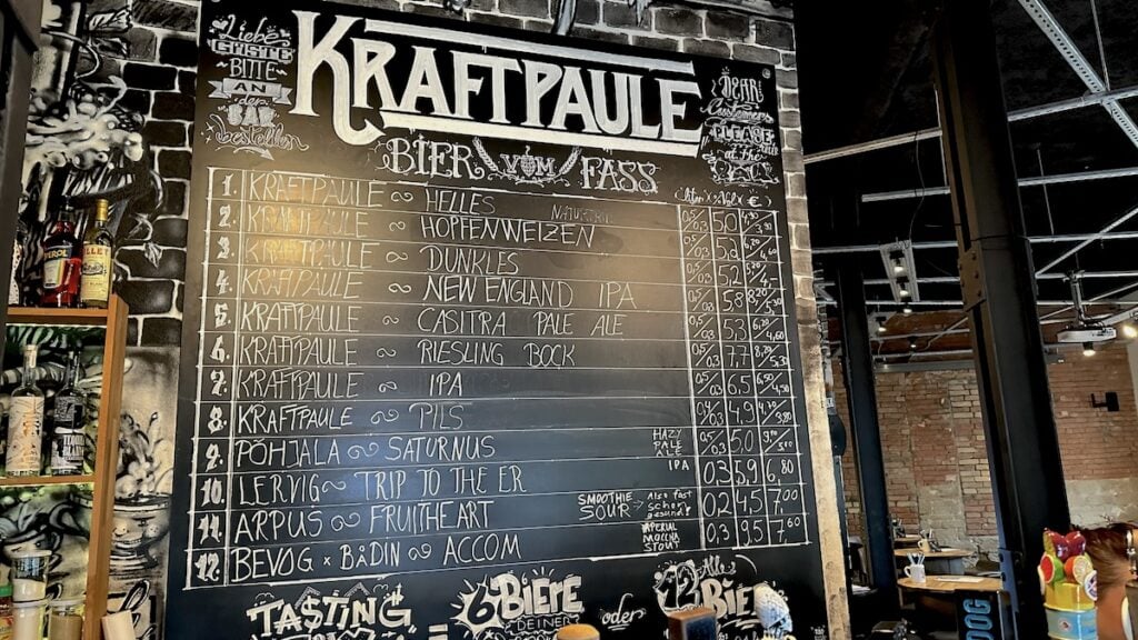 Tageskarte der Biere vom Zapf im Kraftpaule