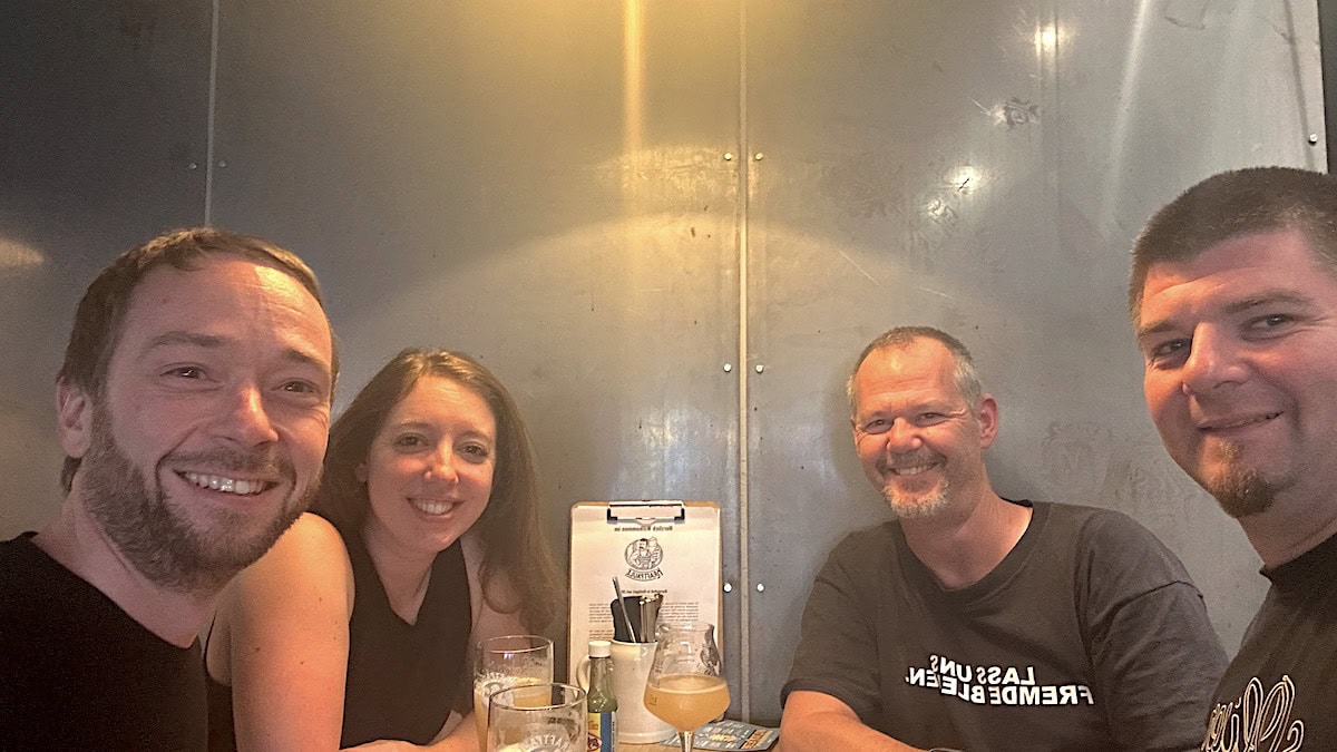 Roland, Isi, Bernhard vom Sommerfestival der Kulturen und ich