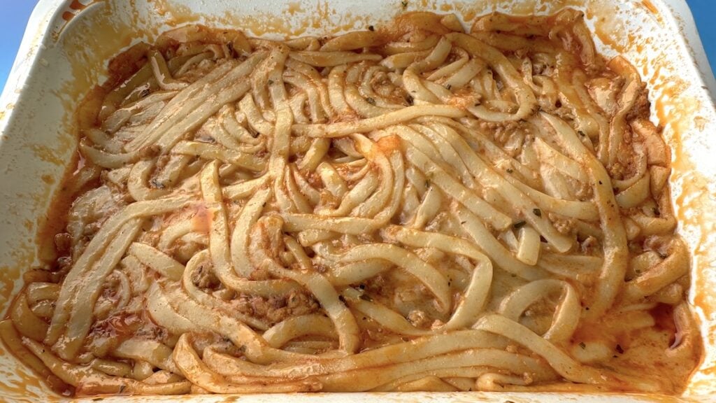 Fertig-Linguine Bolognese vom Lidl