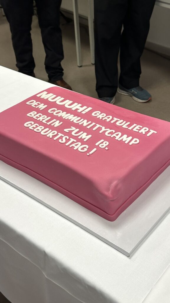 Geburtstagstorte für das Communitycamp
