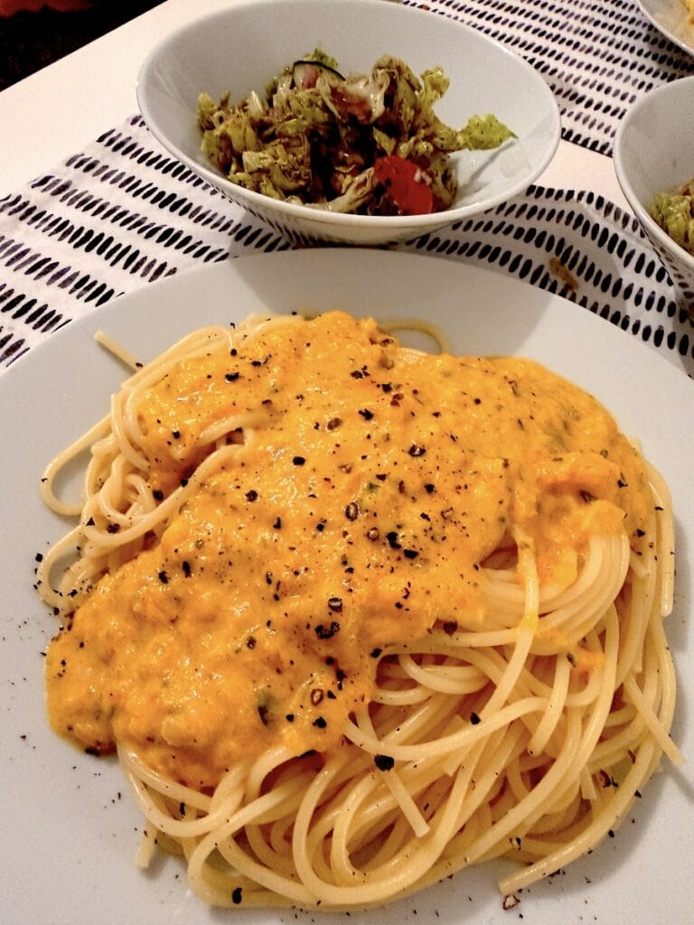 Spaghetti mit Kürbissosse
