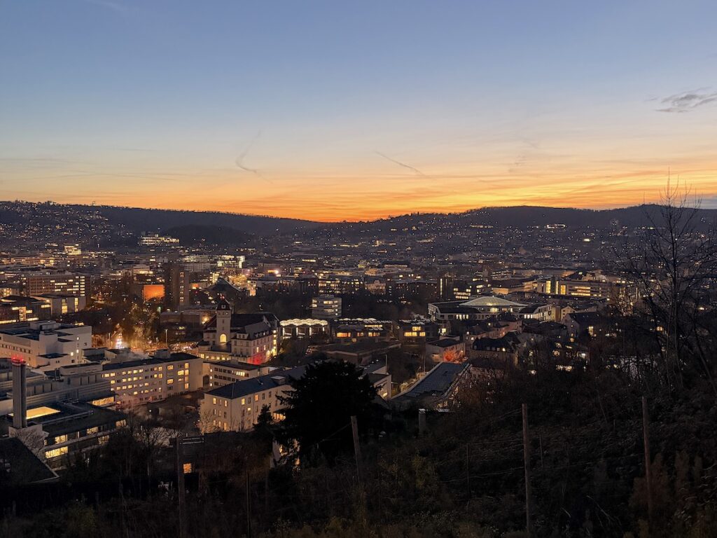 Sonnenuntergang über Stuttgart