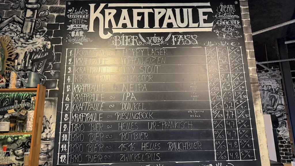 Biere on tap im Kraftpaule