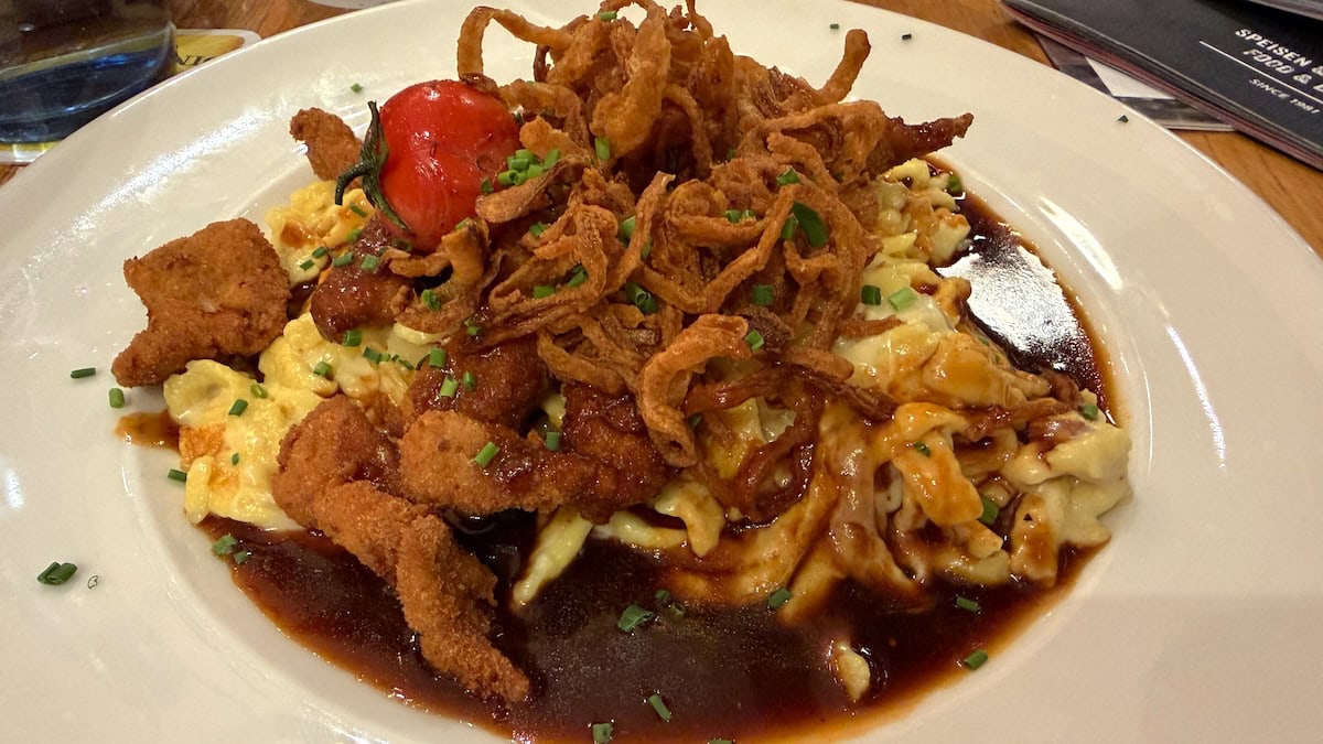 Braumeisters Knusperle (Frittiertes Schweinefleisch mit Kässpätzle)