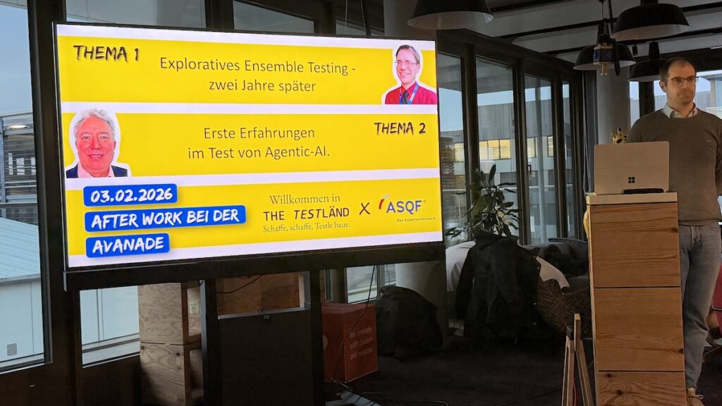 Beginn der Vorträge bei The TestLänd mit kurzer Begrüßung von Matthias