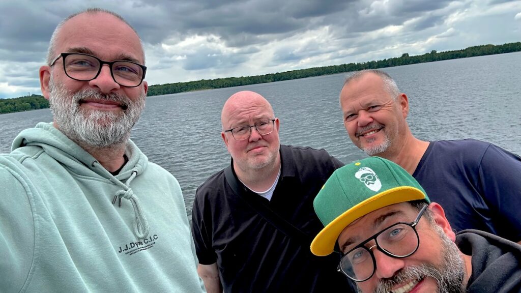 Die re:publica Stammcrew für die Schifffahrt: Thorsten, Oli, Jochen und ich