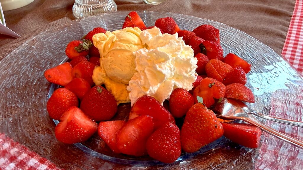 Erdbeeren, Sahne und Vanilleeis