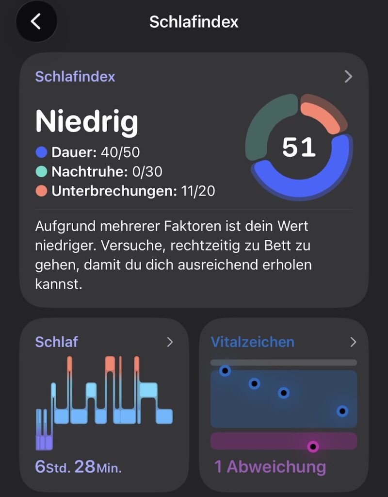 Apple Health war nicht glücklich mit mir