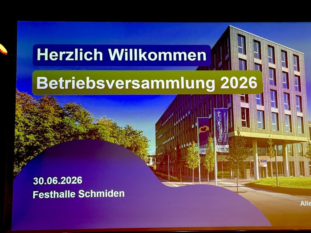 Willkommensfolie zur Betriebsversammlung