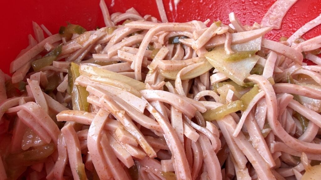 Wurstsalat, oder wie wir sagen: Worschdsalad