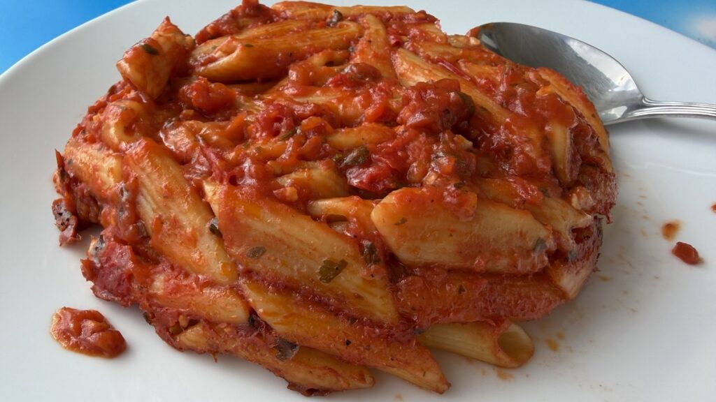 Fertiggericht Penne Arrabiata aus dem Edeka, muss ich nicht noch mal haben