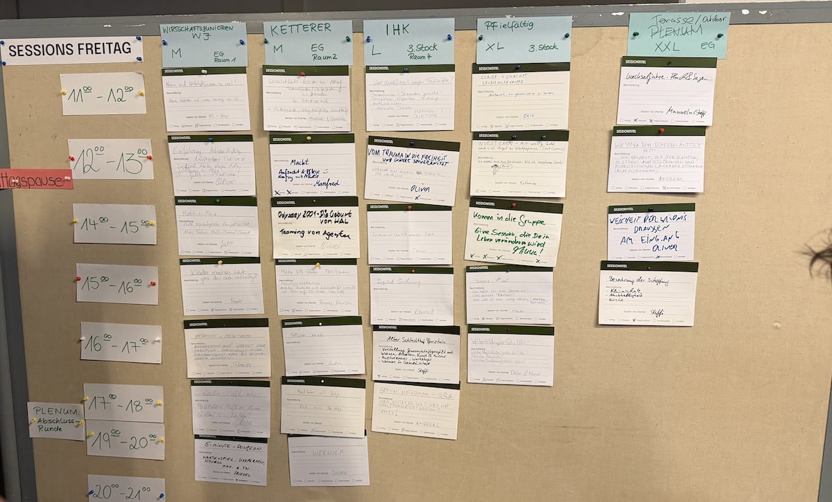 Sessionplan am Freitag beim Barcamp Pforzheim 2026